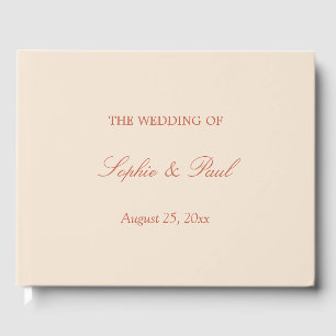 Elegant Terracotta Script Wedding Guest Book