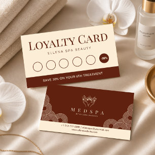 Elegant Terracotta Spa Salon Aesthetician Wellness Loyalty Card