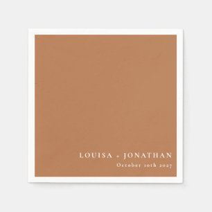 Elegant Terracotta Trendy Minimal Custom Napkin