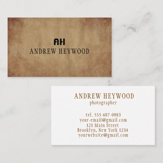 Elegant Terracotta Watercolor Abstract Modern Business Card (Front/Back)