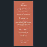 Elegant Terracotta Wedding Menu<br><div class="desc">Elegant Terracotta Wedding Menu, please personalise as required using the online Personalisation template before ordering. Once you have entered your wording onto the Personalisation template, should you find that you need to adjust the positioning of the text then please use the "Customise further" option to "Edit using the Design Tool"...</div>
