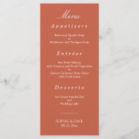 Elegant Terracotta Wedding Menu