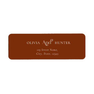 Elegant Terracotta Wedding Return Address  Label