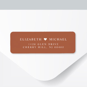 Elegant Terracotta Wedding Return Address Label