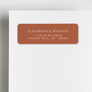 Elegant Terracotta Wedding Return Address Label