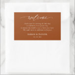 Elegant Terracotta Wedding Welcome Gift Rectangular Sticker<br><div class="desc">Elegant Terracotta Wedding Welcome Gift Stickers</div>