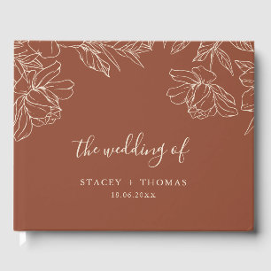 Elegant Terracotta Whimsical Wedding  Guest Book