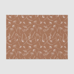 Elegant Terracotta Wildflower Sketch Simple Floral Tissue Paper