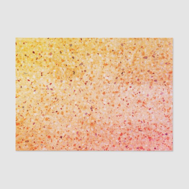 Elegant Terrazzo Retro Orange Texture Pattern Tissue Paper (Front)