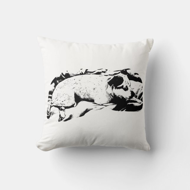 Elegant Terrier Repose, Winter Bed Cushion (Front)