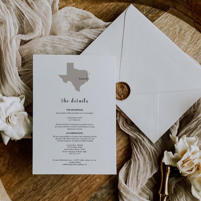 ELEGANT TEXAS Wedding Invitation Details (Creator Uploaded)