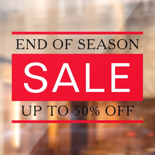 Elegant text end of season sale sign window cling (Sheet 2)