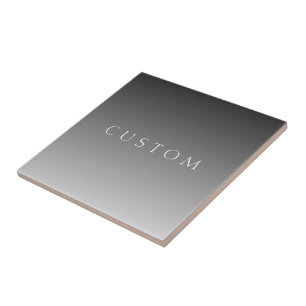 Elegant Text on Simple Modern Grey Ombre Gradient  Ceramic Tile
