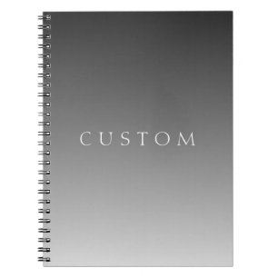 Elegant Text on Simple Modern Grey Ombre Gradient Notebook