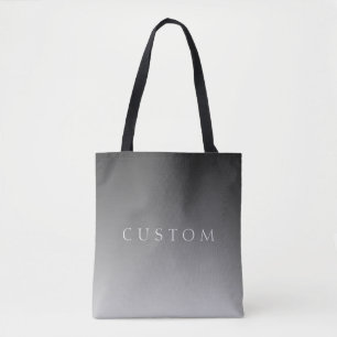 Elegant Text on Simple Modern Grey Ombre Gradient  Tote Bag