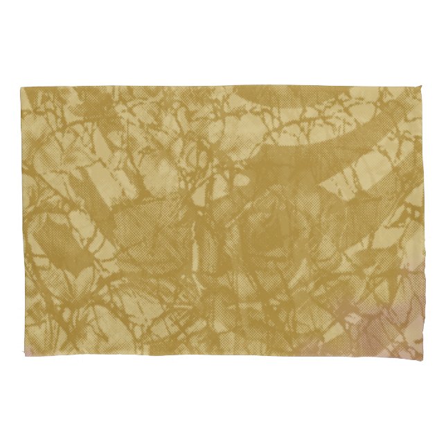 Elegant textile design featuring a golden backgrou pillowcase (Front-Left)