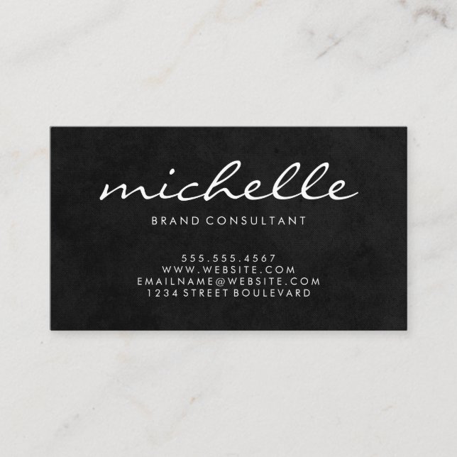 Elegant Texture Cursive Text Business Card (Front)