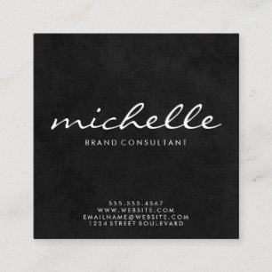 Elegant Texture Cursive Text Square Business Card