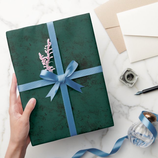 Elegant Texture Dark Emerald Green Solid Colour  Wrapping Paper (Gifting)