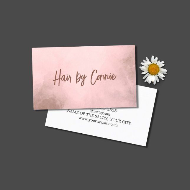 Elegant Texture Pastel Stylish Hair Stylist Business Card (Creator Uploaded)