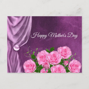 Elegant,Texture,Pink Roses Postcard