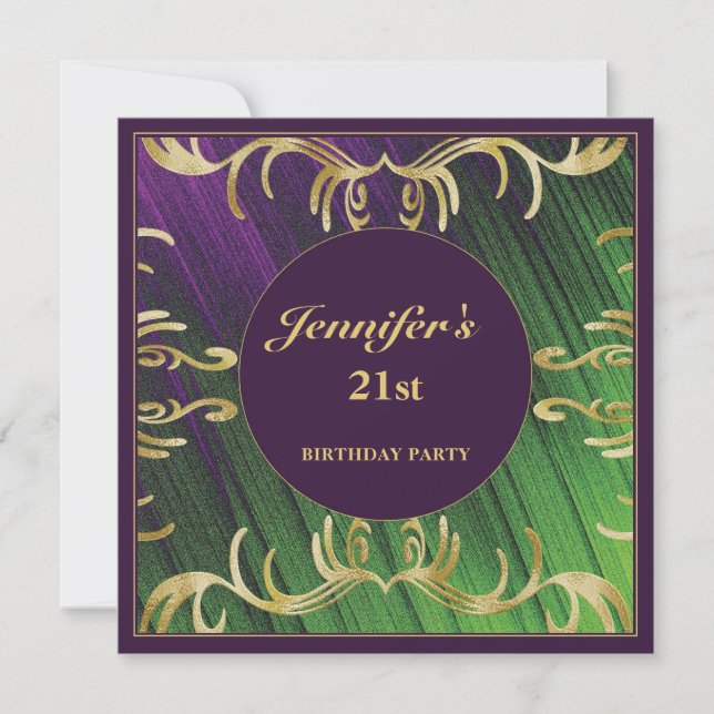 Elegant Textured Birthday Invitation (Front)