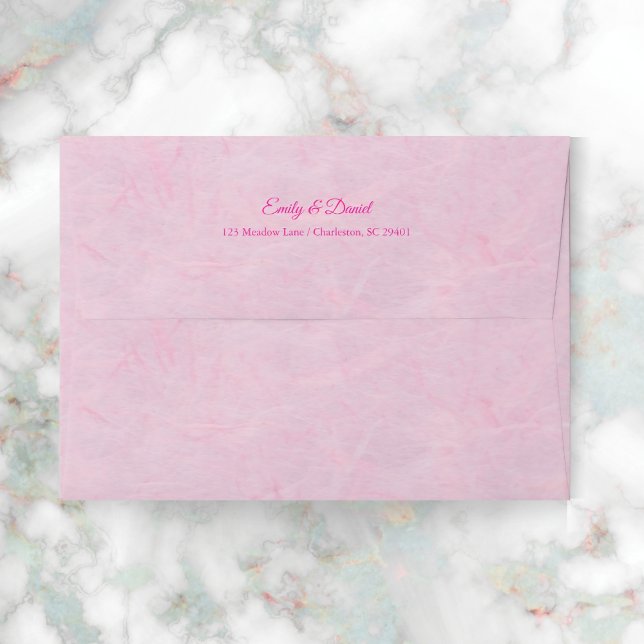 Elegant Textured Blush Pink Wedding Envelope (Creator Uploaded)