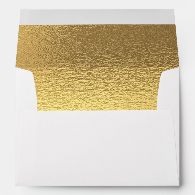 Elegant Textured Faux Gold Foil Envelope (Back (Bottom))
