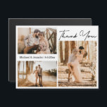 elegant thank you 3 photos collage wedding magnet<br><div class="desc">elegant thank you three photos collage wedding magnet</div>