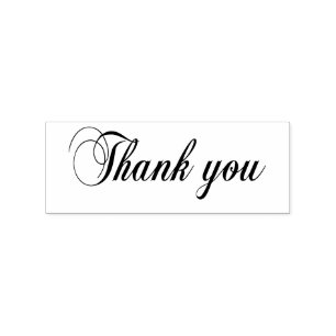 Elegant Thank You Calligraphy Script Rubber Stamp
