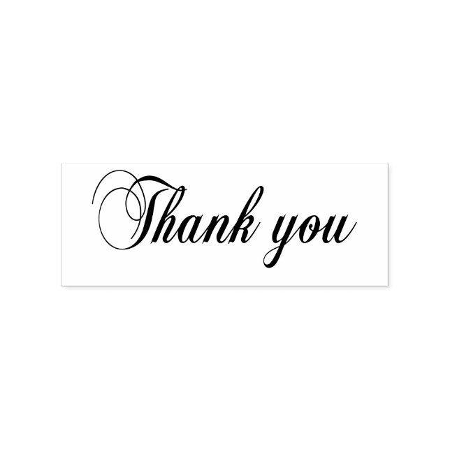 Elegant Thank You Calligraphy Script Rubber Stamp (Imprint)