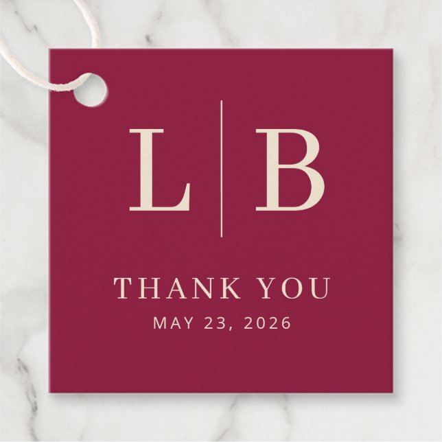 Elegant Thank You Card Favour Tags (Front)