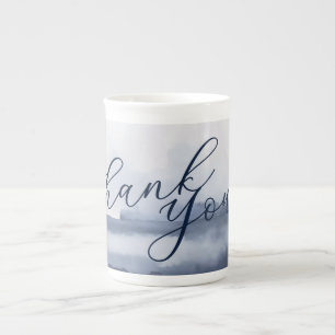Elegant Thank You Card Watercolor Style Bone China Mug