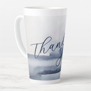 Elegant Thank You Card Watercolor Style Latte Mug