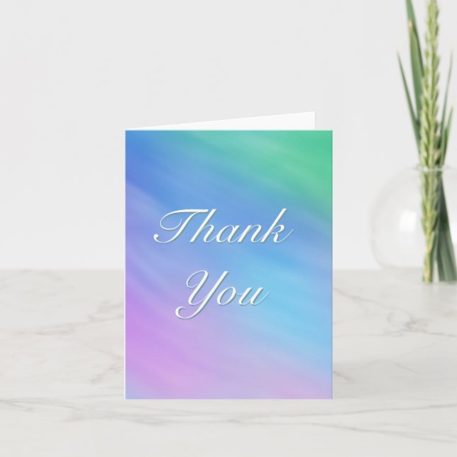 Elegant Thank You Card with Soft Rainbow Sky (Front)