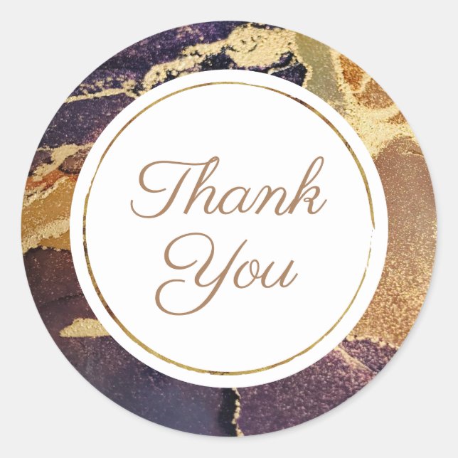 Elegant Thank you Classic Round Sticker (Front)