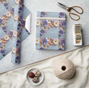 Elegant Thank You Design with a Pastel Arrangement Wrapping Paper