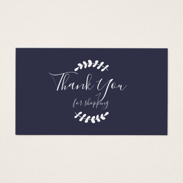 Elegant Thank You For Shopping Discount Card (Front)