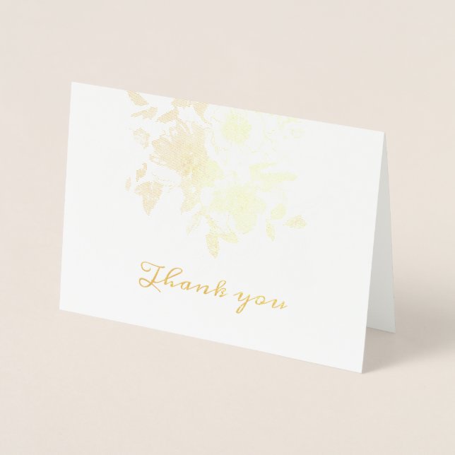 Elegant  Thank you Gold Foil Card (Front)