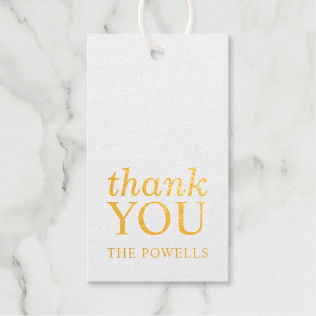 Elegant Thank You Gold Gift Tags (Front)