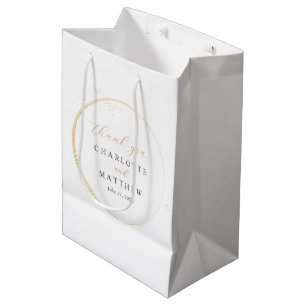 Elegant Thank You Gold Wedding  Medium Gift Bag
