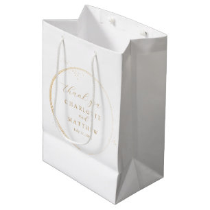 Elegant Thank You Gold Wedding  Medium Gift Bag