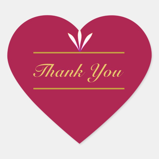 Elegant Thank You Heart Sticker (Front)