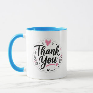 Elegant Thank You Mug  Beautiful Appreciation Gift