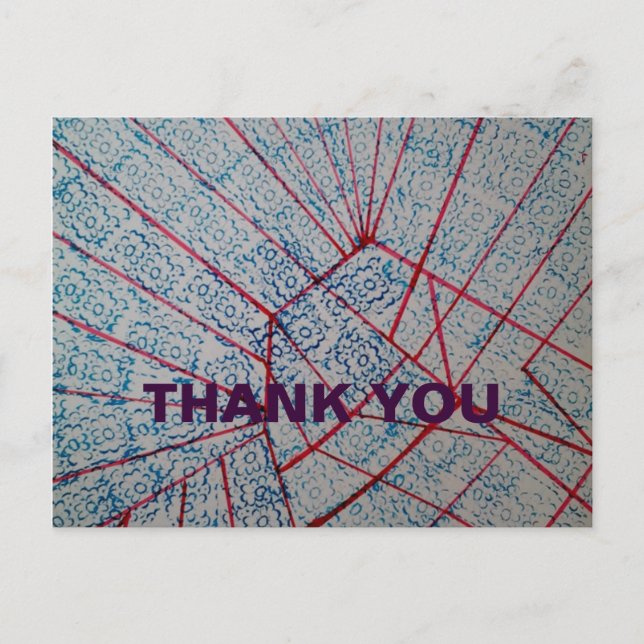Elegant Thank you pattern postcard (Front)