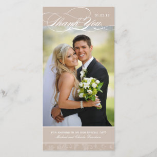 Elegant Thank You Photo Card (4x8)