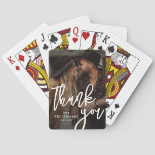 Elegant Thank You Photo Wedding Playing Cards
