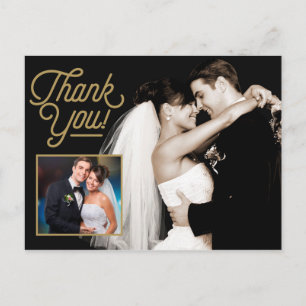 Elegant Thank You Photo Wedding Postcard