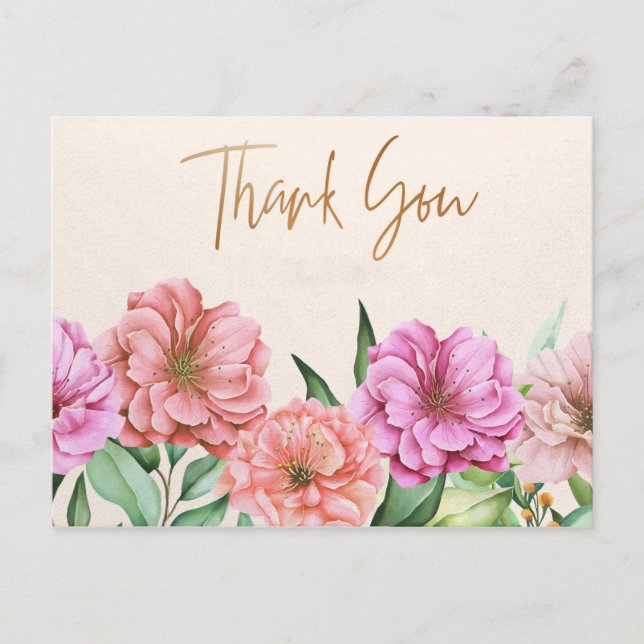 Elegant   Thank you Postcard (Front)