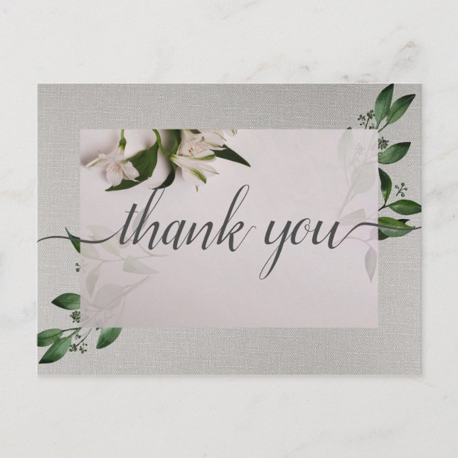 Elegant   Thank you Postcard (Front)